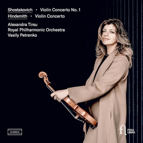 CD cover featuring violinist Alexandra Tirsu with her instrument.