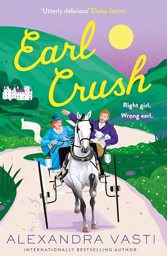 Book cover: couple in a horse-drawn carriage, green hills, yellow title text.