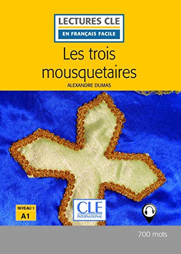 Book cover for “Les Trois Mousquetaires” with a fleur-de-lis design.