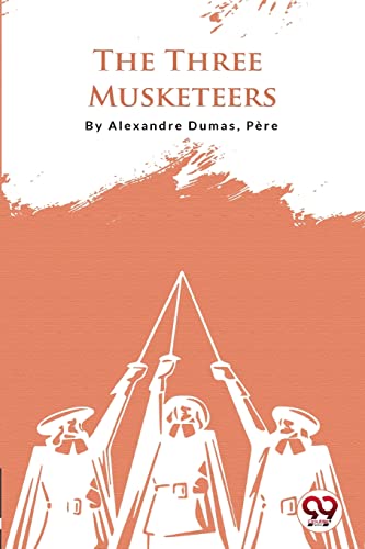 Book cover for "The Three Musketeers" with illustration of raised swords.