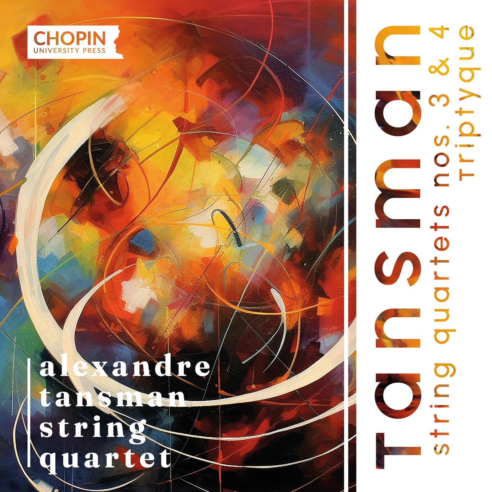 CD cover for Alexandre Tansman string quartets with abstract art.