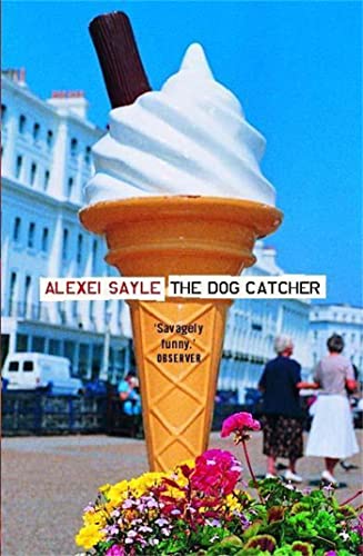 Book cover: ice cream cone with text "The Dog Catcher" and buildings.