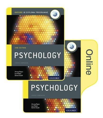 Two psychology textbooks and online access card, colorful abstract cover.
