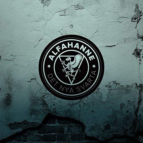 Alfahanne album cover: circular logo with skeletal bird on cracked wall.