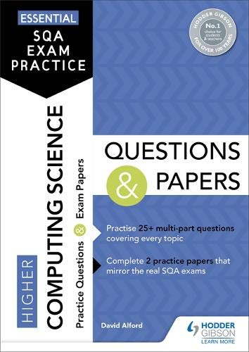 Book cover for Essential SQA Exam Practice: Higher Computing Science Questions and Papers.
