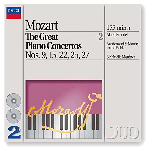 CD case for Mozart piano concertos featuring a piano keyboard design.
