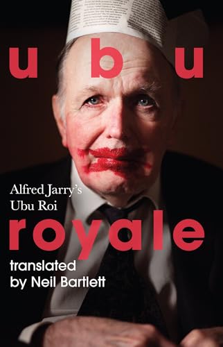 A man wearing a paper hat and smeared red lipstick on the book cover.