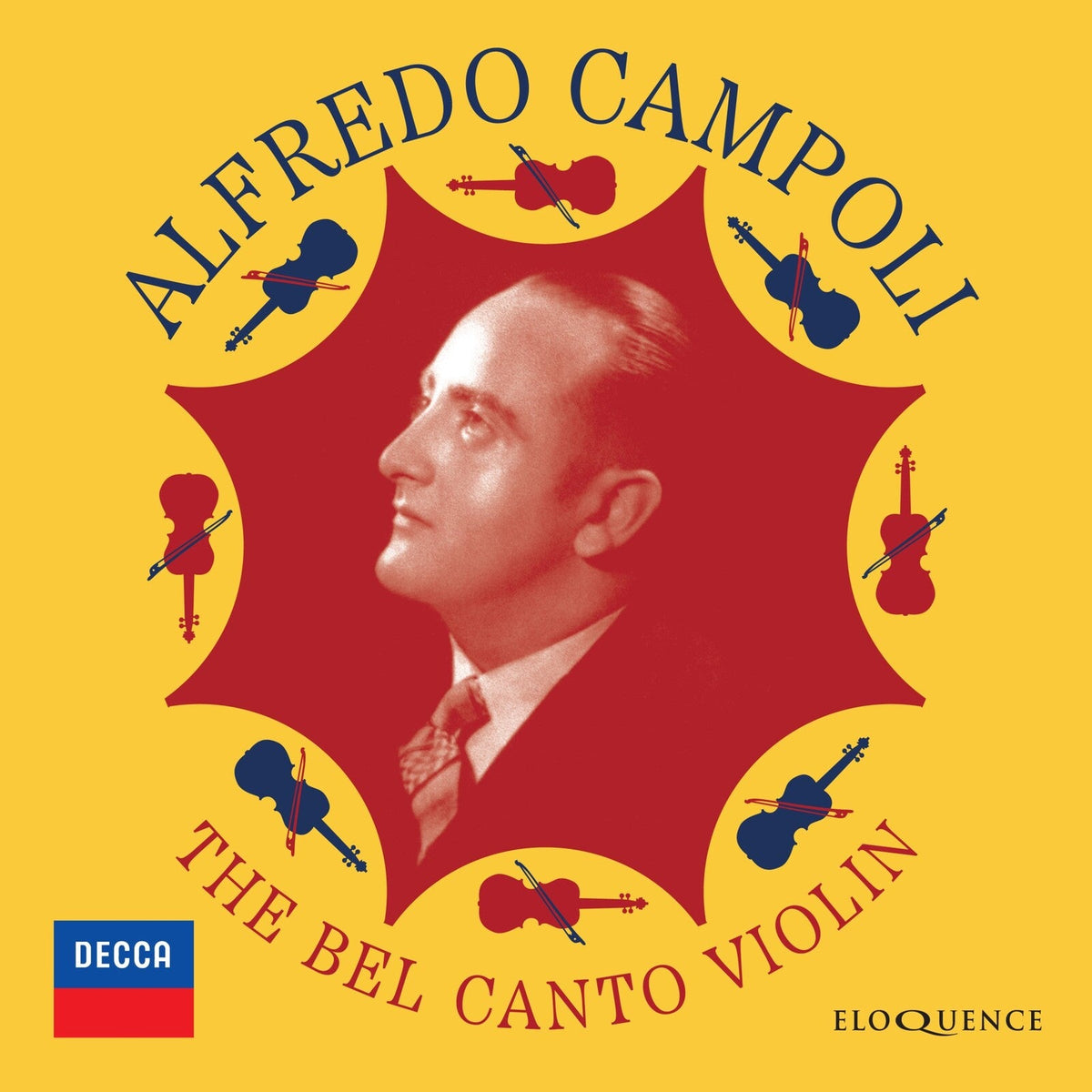 CD cover featuring Alfredo Campoli’s portrait and violin illustrations.
