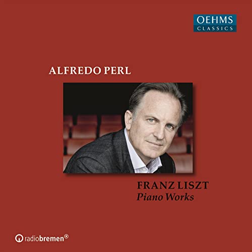 CD cover featuring pianist Alfredo Perl, red background, text details.