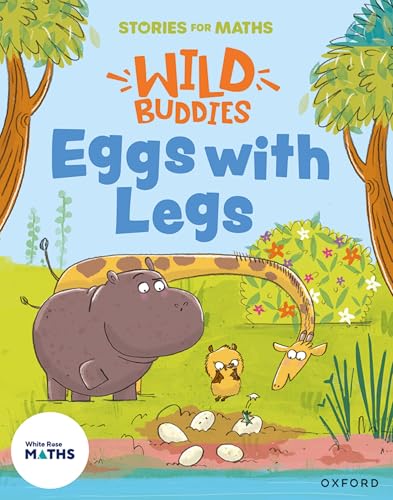 Book cover: giraffe, hippo, and chicks in a jungle scene.