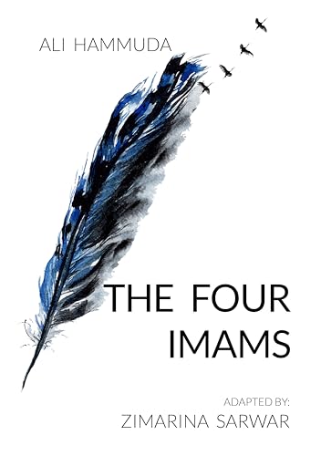 Book cover: “The Four Imams” with a feather and flying birds illustration.