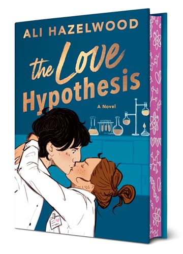 Book cover depicting a couple kissing in a lab setting.
