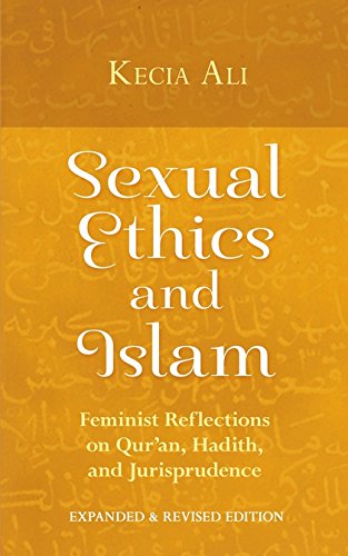 The image is a book cover titled "Sexual Ethics and Islam" with an orange background. For accessibility purposes, a suitable alt text could be: "Orange book cover with white text and Arabic script patterns."