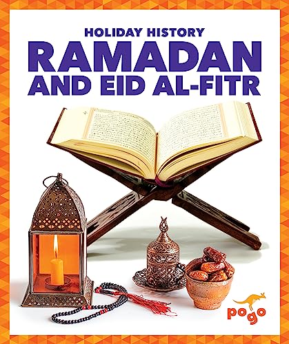 Book cover featuring an open book, lantern, dates, and prayer beads.