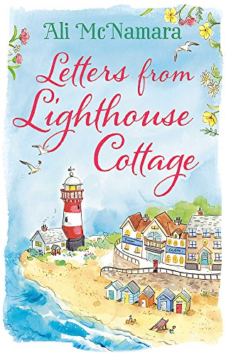 Book cover with watercolor illustration of a lighthouse and coastal town.