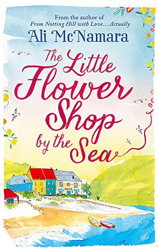 Book cover for The Little Flower Shop by the Sea with watercolor coastal illustration.