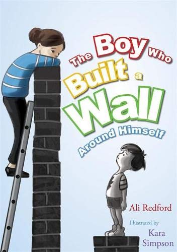 Boy leaning on a wall, looking down at another boy below.