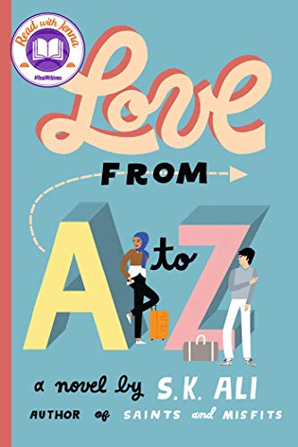 Book cover: "Love from A to Z" with two figures and large letters.