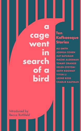 Book cover: red cage shape on teal striped background, white text.
