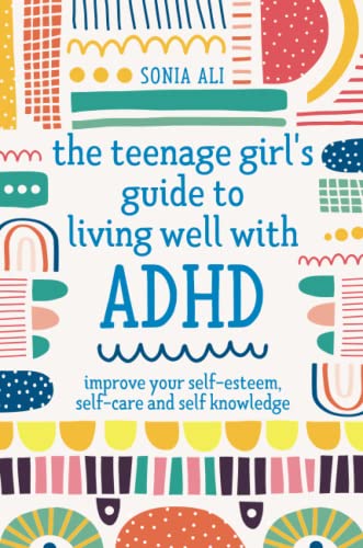 Book cover with colorful abstract shapes and bold ADHD text.