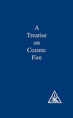 Dark blue book cover with white text: "A Treatise on Cosmic Fire" and a triangle symbol.
