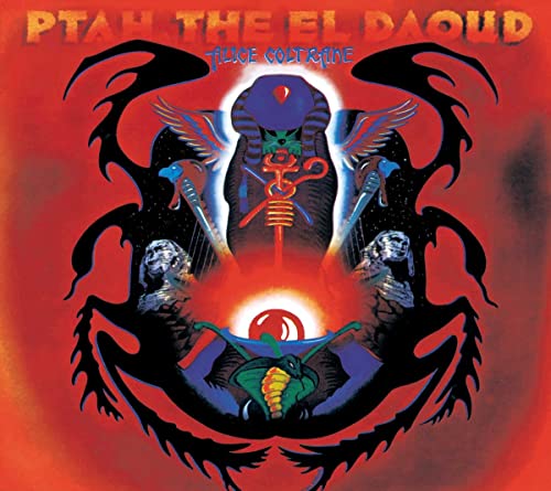 Album cover art featuring Egyptian-themed illustrations against a vibrant red background.