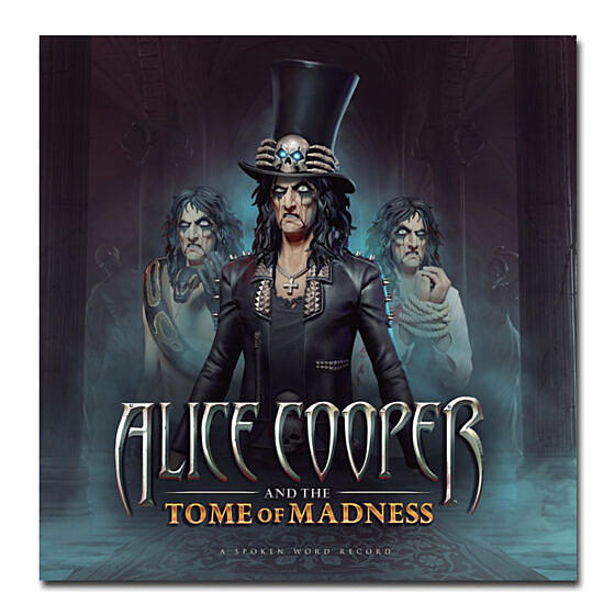 Alice Cooper album cover: dark fantasy art with figures in shadows.