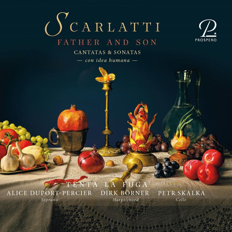 CD cover: Still life with fruit, candle, and musicians’ names.
