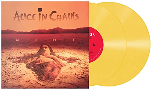 Alice In Chains “Dirt” vinyl record with yellow discs and cover art.