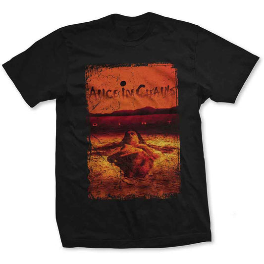 Black t-shirt featuring the Alice in Chains Dirt album cover art on the front.