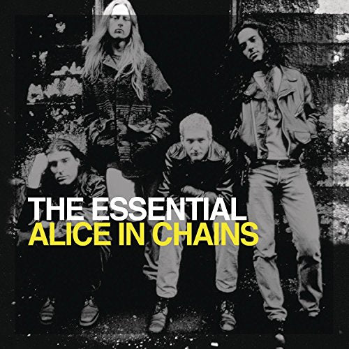 Black and white album cover of Alice In Chains band members.