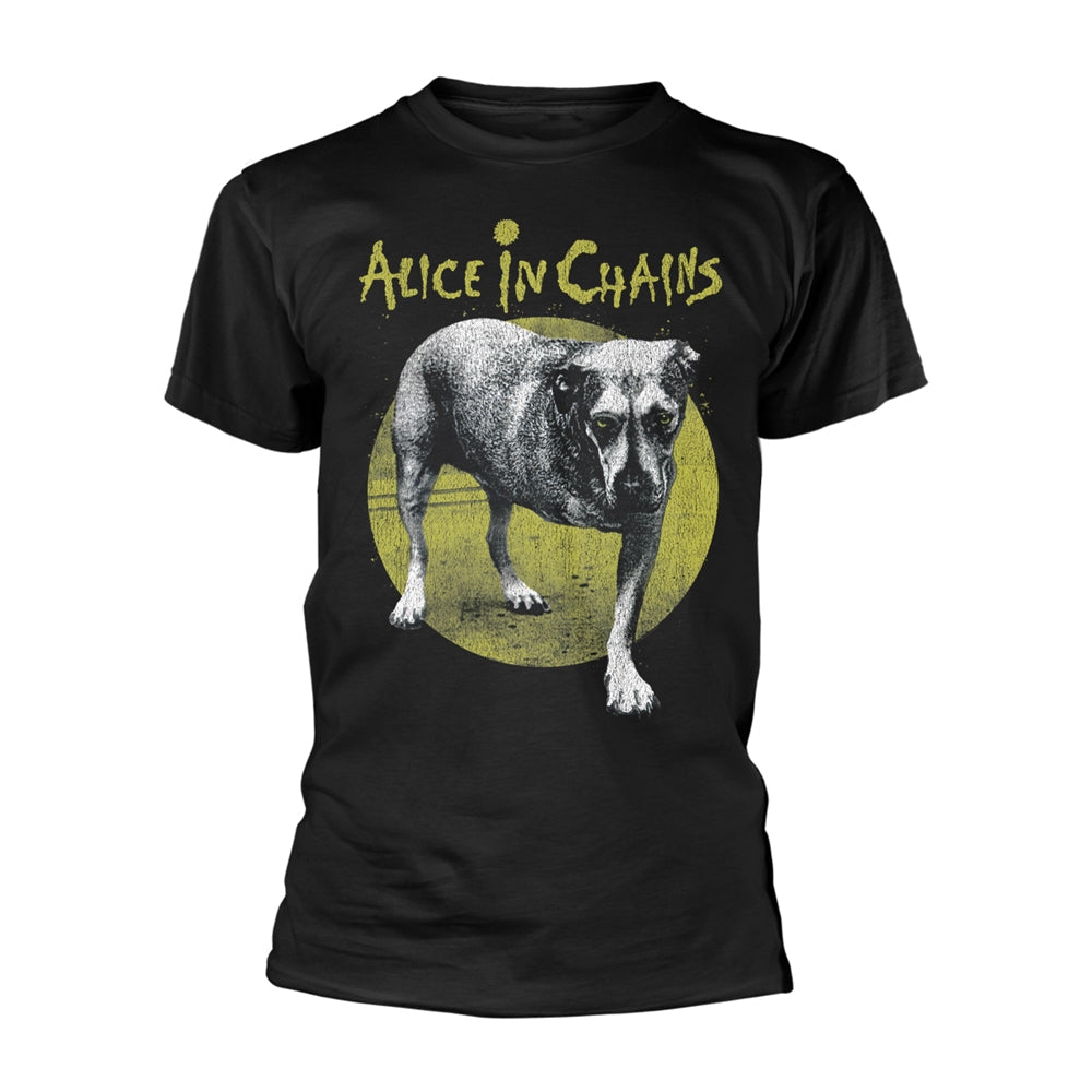 Black Alice In Chains t-shirt with a dog graphic on the chest.