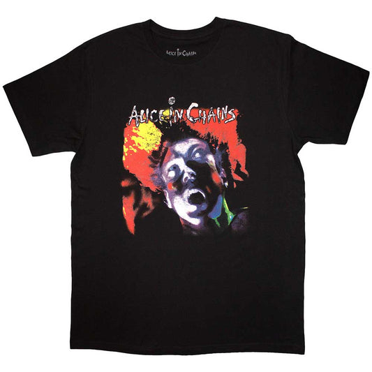 Black unisex T-shirt featuring the Alice in Chains Facelift album cover graphic.