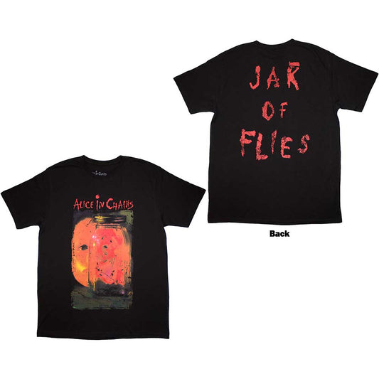 Black Alice In Chains t-shirt, large back print of “Jar of Flies” artwork.