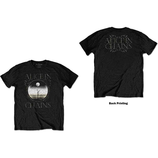Black Alice In Chains t-shirt with large "Moon Tree" design on back.
