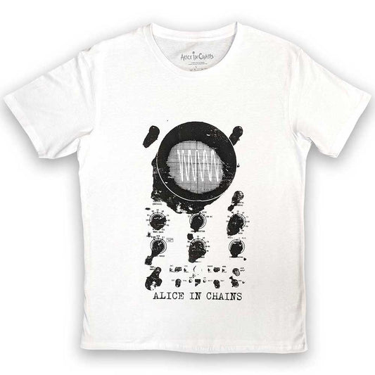 Black Alice In Chains t-shirt with oscilloscope graphic, size X-Large.