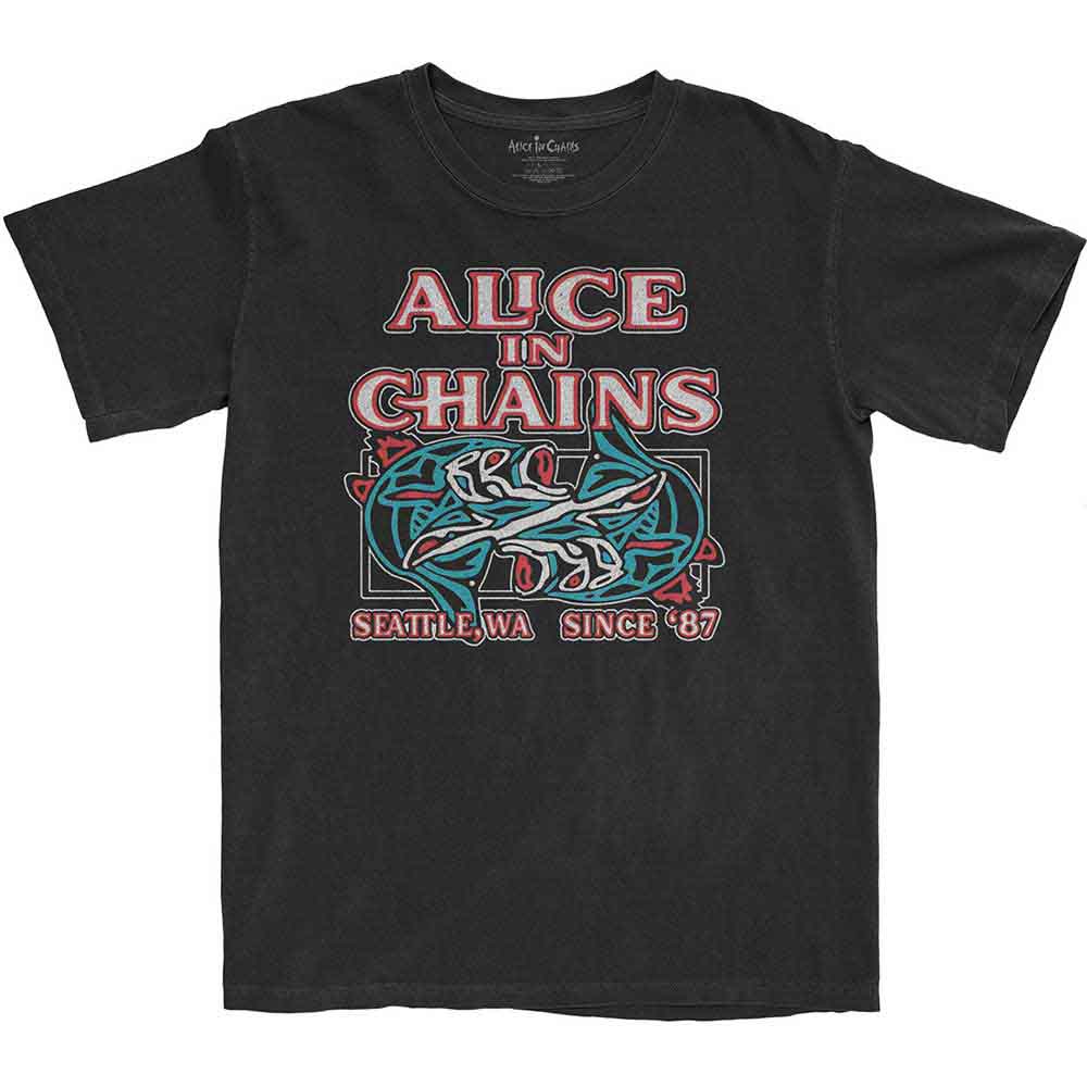 Black t-shirt with Alice In Chains' totem fish graphic, size XX-Large.