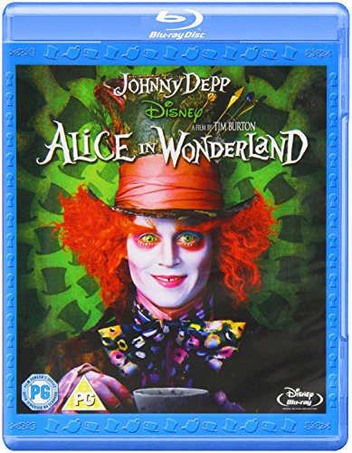 Blu-ray cover for "Alice in Wonderland" featuring the Mad Hatter.