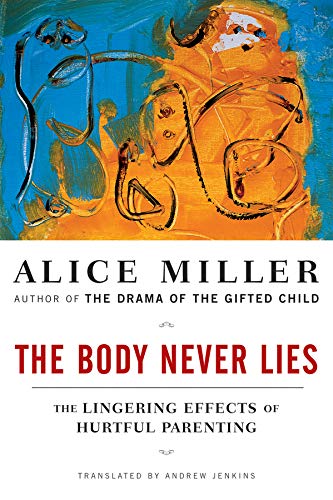 Book cover with abstract orange and blue painting, red title text.