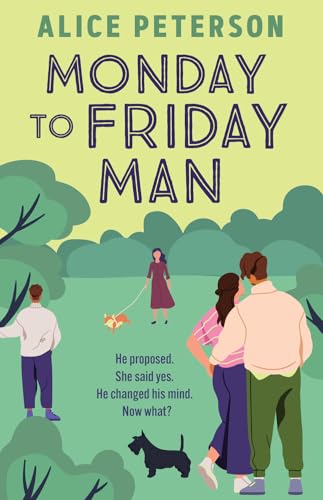Book cover depicting four people and two dogs in a park setting.