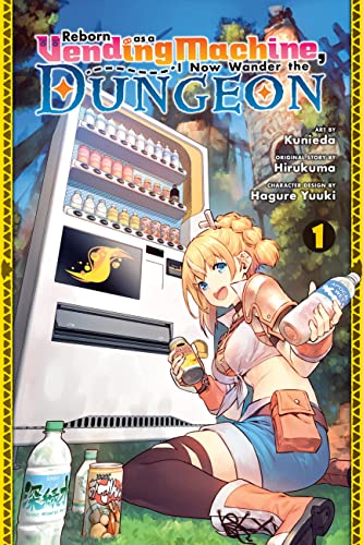 Manga cover: girl with vending machine, fantasy setting, volume one.