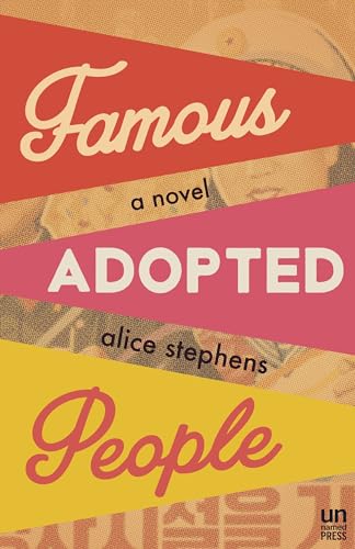 Book cover: "Famous Adopted People" by Alice Stephens, with layered color blocks.