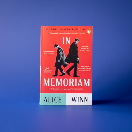 Book cover: “In Memoriam” by Alice Winn, depicting two figures walking.
