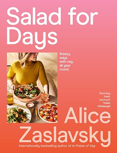 Cookbook cover featuring a woman with a colorful salad and the title “Salad for Days”.