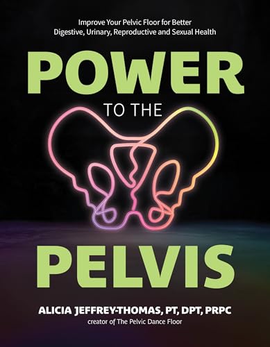 Book cover with neon pink and purple pelvic bone illustration.