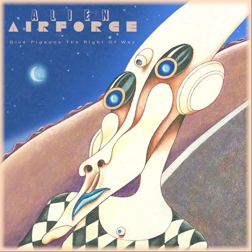 CD cover: Cartoon alien head with large eyes and a crescent moon.