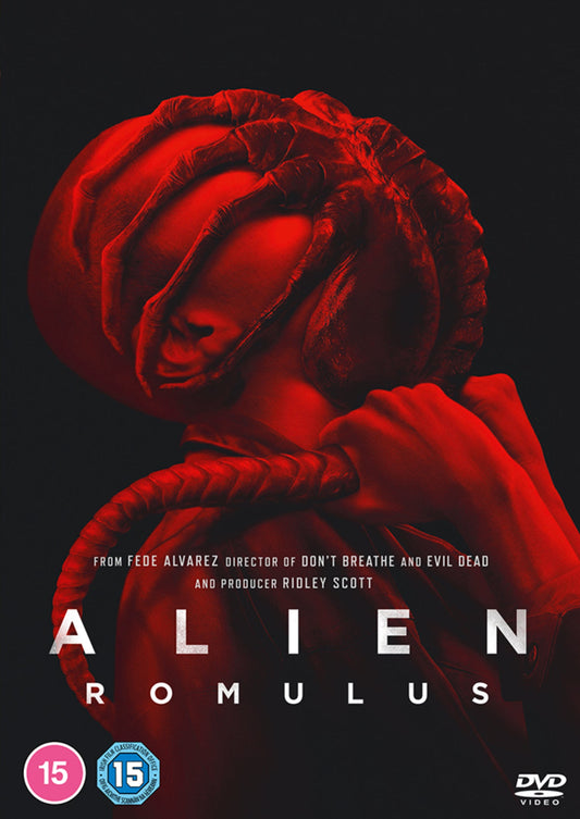 DVD cover for "Alien Romulus" featuring a creature and red color scheme.