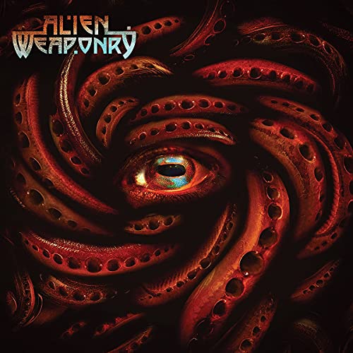 Alien Weaponry Tangaroa album cover featuring a central eye surrounded by swirling red tentacles.