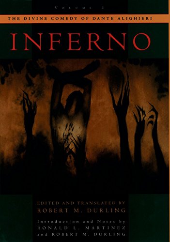 Book cover: "Inferno" by Dante Alighieri, featuring shadowy figures.