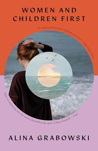 Book cover: woman with seascape reflected in a circular frame.